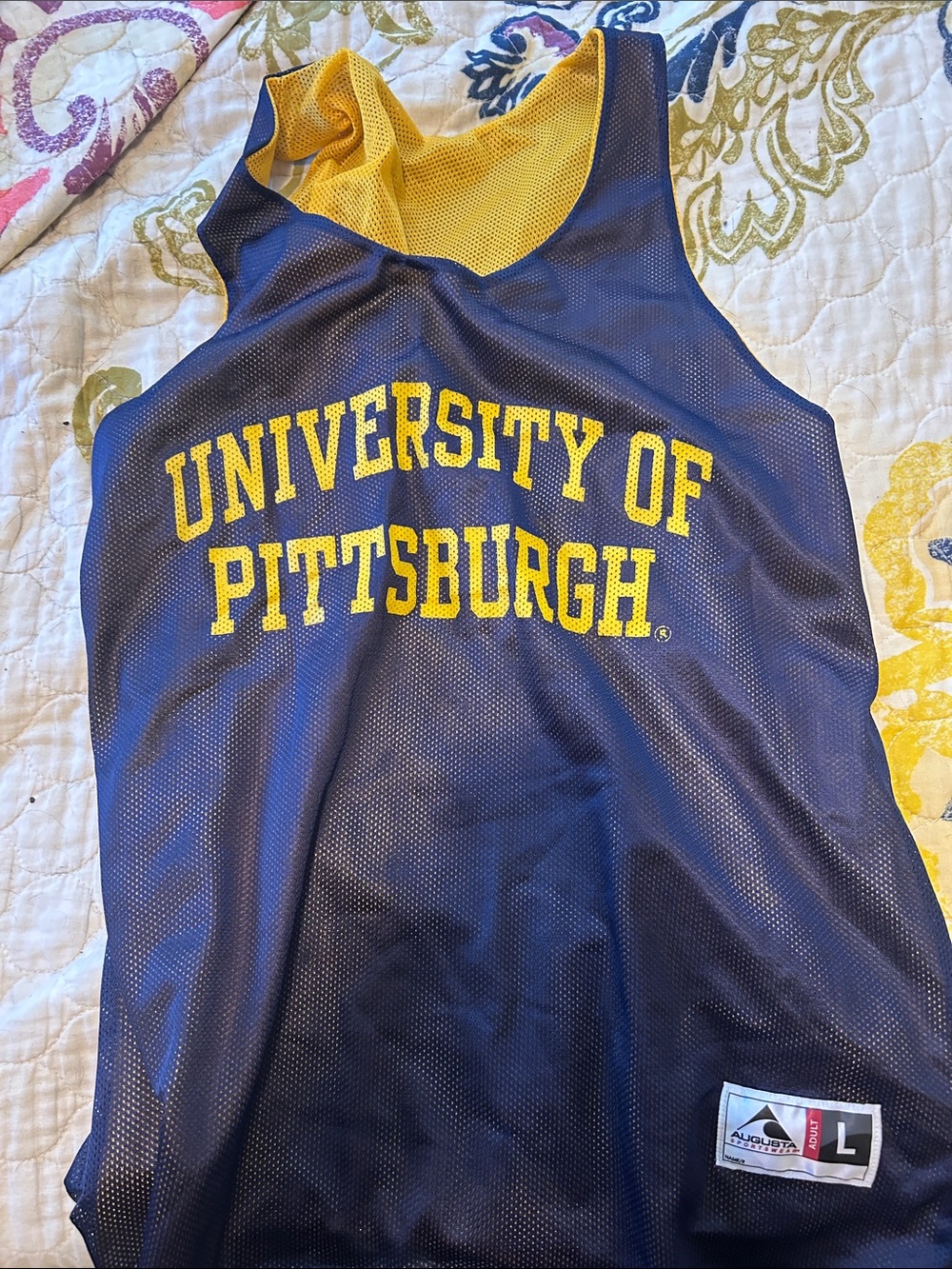 University of Pittsburgh Reversible One-Piece Tank - Navy/Yellow